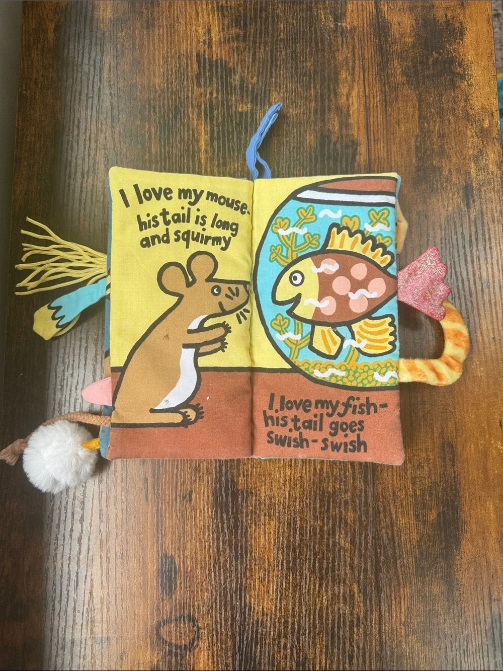 Jellycat Pet’s Tails Soft Cloth Activity Book Sensory Crinkle Toy Baby